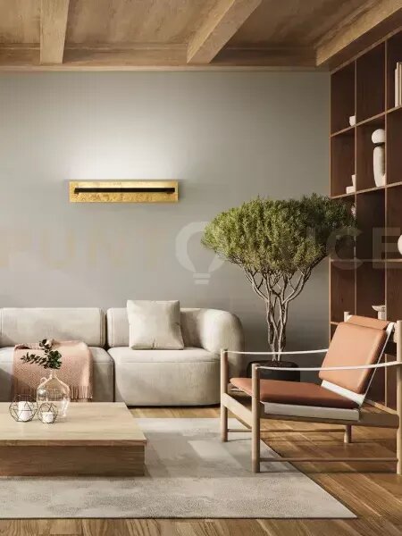 Applique in metallo foglianero opaco + foglia oro matt black led 18