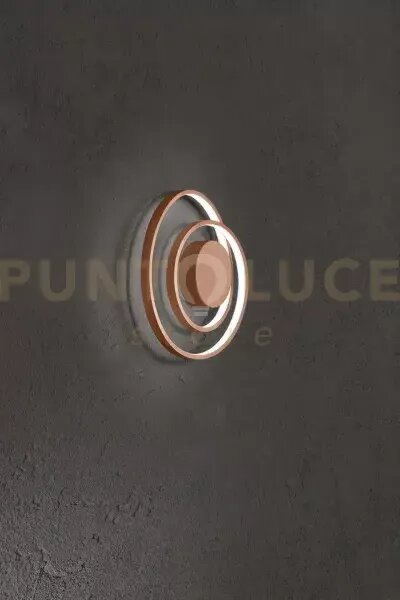 Applique metallo color cannella ritmo led 28w cct 3000k 4000k 6000k