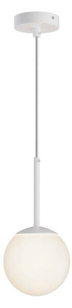 Lampadario Minimal Basic Form Piccola Metallo Bianco 1 Luce E Diffusore Bianco