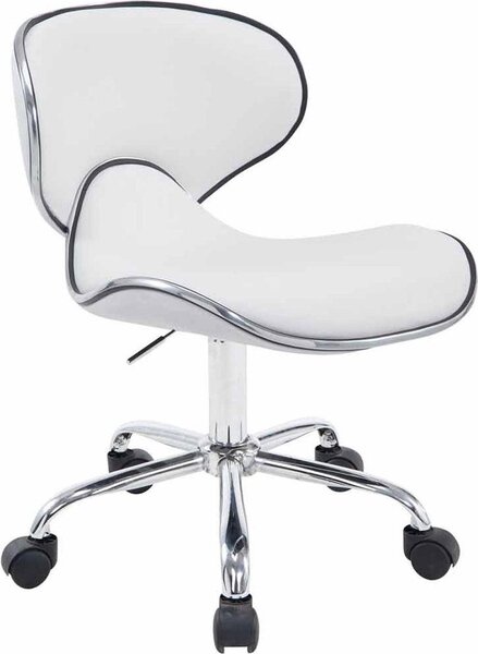 Sgabello da lavoro, sedia da ufficio - regolabile in altezza ed ergonomica - rivestimento in Pelle finta