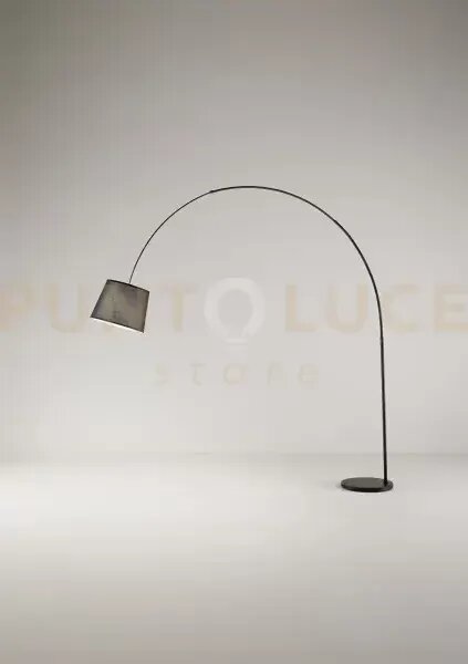 Arche piantana in metallo nero opaco paralume nero orientabile 1 l