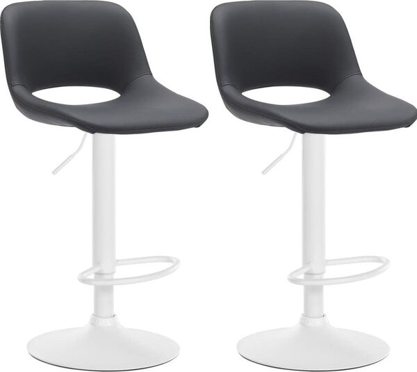 Set di 2 sgabelli da bar in ecopelle - Regolabili in altezza - Seduta e schienale confortevoli