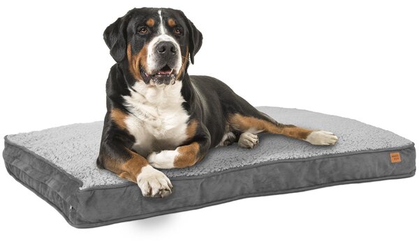Cuccia per cani, cesta per cani, cuscino per cani, 120 x 78 cm, lavabile e antiscivolo, Happy Dreams XL, grigio, ib style®