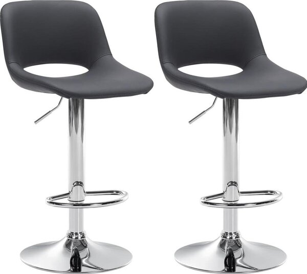 Set di 2 sgabelli da bar neri - sedili in Pelle finta - regolabili in altezza e girevoli a 360°