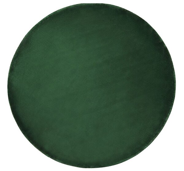 Tappeto Verde Smeraldo Viscosa Rotonda 140 cm Trapuntato a Mano pelo corto Moderno Beliani