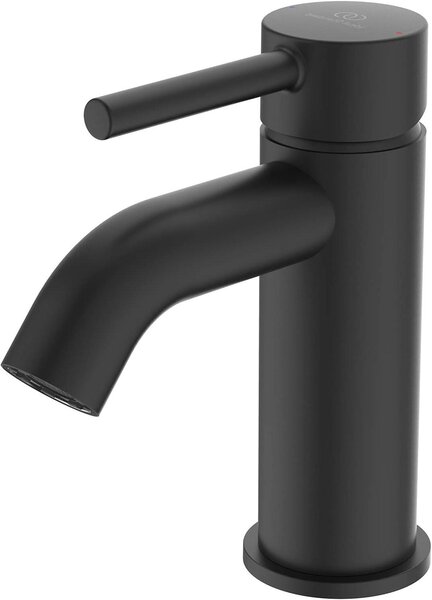Rubinetto per lavabo - Miscelatore monocomando - Uso quotidiano - Risparmio idrico - Bocca di uscita da 100 mm - Finitura nera opaca
