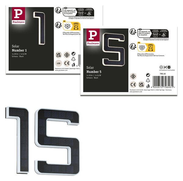 Paulmann Bundle Solar LED numero civico numero 15