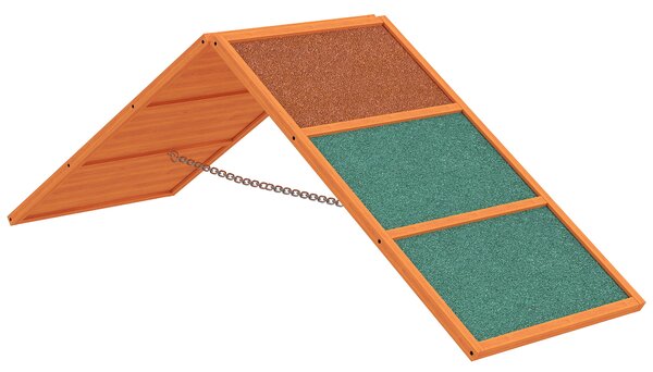 PawHut Rampa Agility per cani, pieghevole, altezza regolabile, antiscivolo, legno di abete, fino a 40 kg, 173 x 59 x 66 cm, Arancione/Verde | Aosom Italy