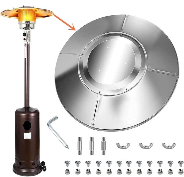 Riflettore per riscaldamento a terra - Schermo termico - Riscaldamento per esterni - Alluminio ignifugo - Diametro 81 cm - Argento