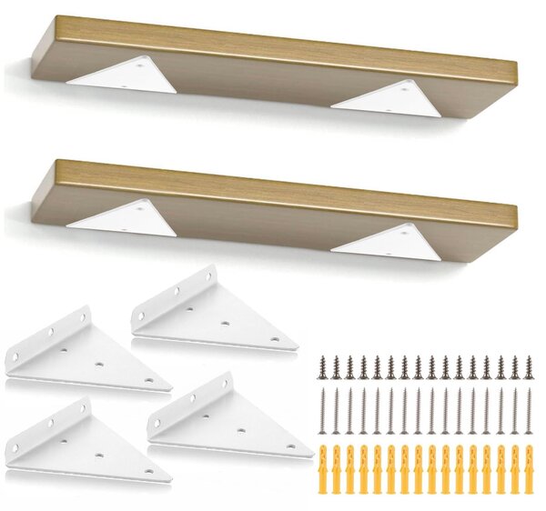 Set di 4 supporti triangolari per scaffali, colore bianco, dimensioni 230x170 mm