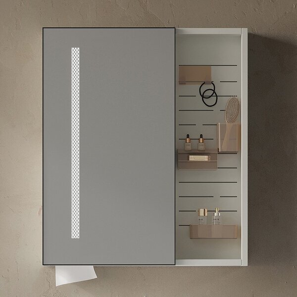 Kamalu mobile bagno 60 cm lavabo integrato e specchio contenitore | kam-ns60
