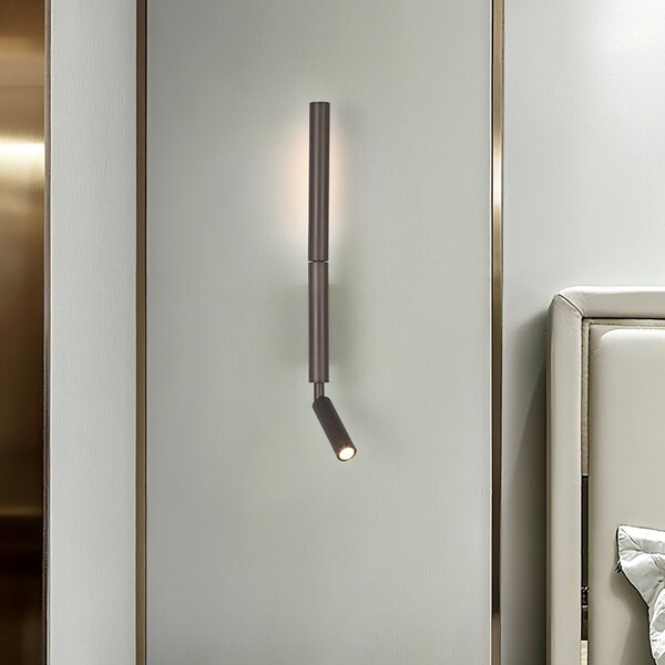 Applique Moderna Architect Metallo Bianco Marrone Acrilico Led 8W 3000K