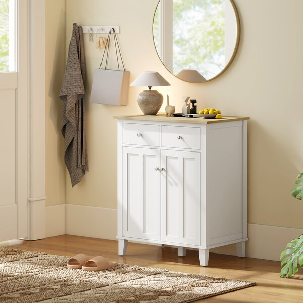 HOMCOM Buffet da cucina mobile contenitore per camera, salotto o ufficio con 2 porte e 2 cassetti 76 x 48 x 91 cm bianco | Aosom Italy