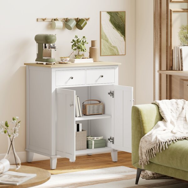 HOMCOM Buffet da cucina mobile contenitore per camera, salotto o ufficio con 2 porte e 2 cassetti 76 x 48 x 91 cm bianco | Aosom Italy