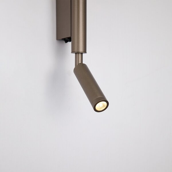 Applique Moderna Architect Metallo Bianco Marrone Acrilico Led 8W 3000K