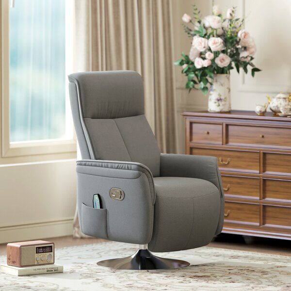 HOMCOM Poltrona relax massaggiante poltrona relax reclinabile girevole schienale e poggiapiedi regolabili 68,5x77x117cm grigio | Aosom Italy