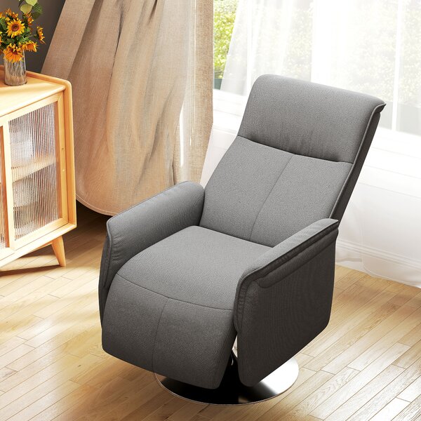 HOMCOM Poltrona relax massaggiante poltrona relax reclinabile girevole schienale e poggiapiedi regolabili 68,5x77x117cm grigio | Aosom Italy