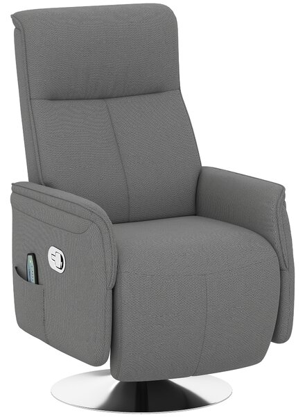 HOMCOM Poltrona relax massaggiante poltrona relax reclinabile girevole schienale e poggiapiedi regolabili 68,5x77x117cm grigio | Aosom Italy