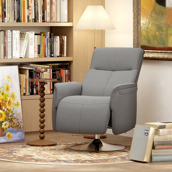 HOMCOM Poltrona relax massaggiante poltrona relax reclinabile girevole schienale e poggiapiedi regolabili 68,5x77x117cm grigio | Aosom Italy