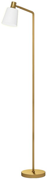 HOMCOM Lampada da Terra LED Dimmerabile con 3 Temperature di Colore 3000K-6500K Paralume Girevole Lampadina E27 Bianco e Oro | Aosom Italy