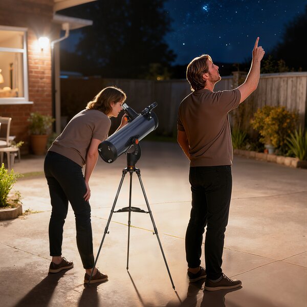 Outsunny Telescopio Riflettore Astronomico per Adulti e Principianti Apertura 114 mm con Treppiede Regolabile Borsa | Aosom Italy