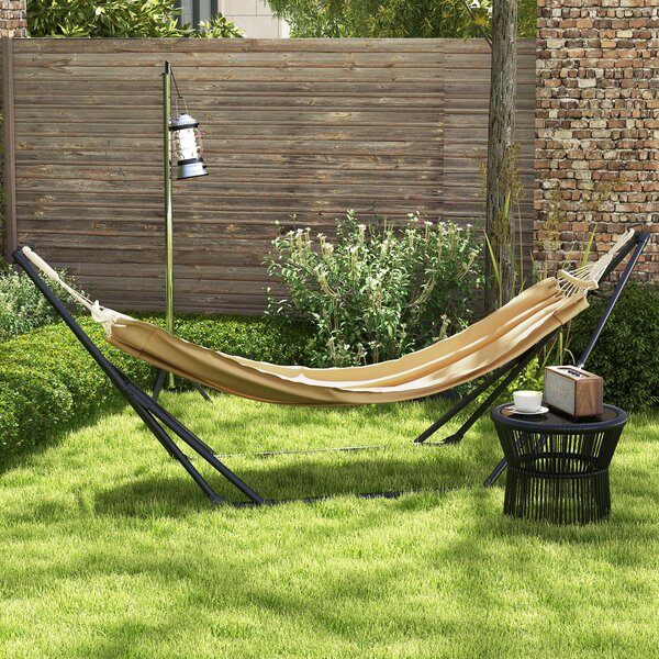Outsunny Supporto con amaca pieghevole in acciaio, 2 in 1 per amaca o sedia sospesa, borsa di trasporto inclusa 263L x 89l x 100H cm