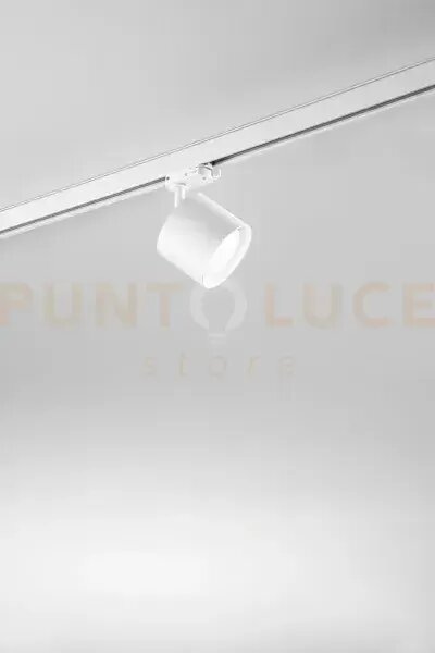 Faretto in alluminio bianco binario d.10cm 1 luce attacco gx53 orie