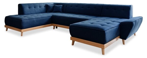 Divano letto a U blu navy, angolo sinistro Dazzling Daisy - Miuform