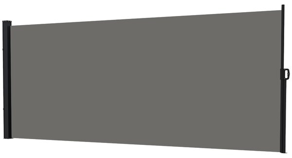 Outsunny Store laterale brise-vue paravento retrattile 4 x 1,80 m alluminio poliestere anti-UV alta densità 180 g/m² grigio scuro