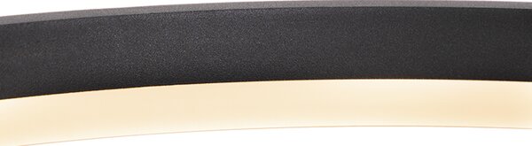 Lampada a sospensione di design nera 60 cm con LED dimmerabile a 3 livelli - Anello