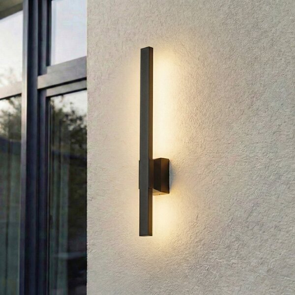 Lampade da esterno Lindby, Sakari, Nero, Terrazza, Alluminio, Moderno