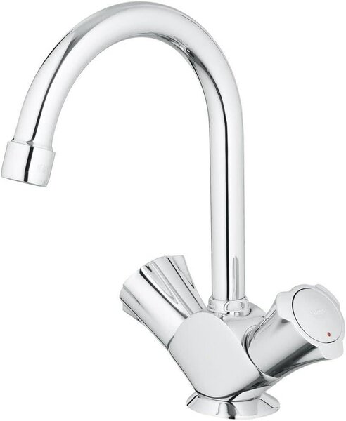 Miscelatore per lavabo - Rubinetto da bagno - Uso quotidiano - Cartuccia in Vetroceramica - Montaggio a pavimento - Argento
