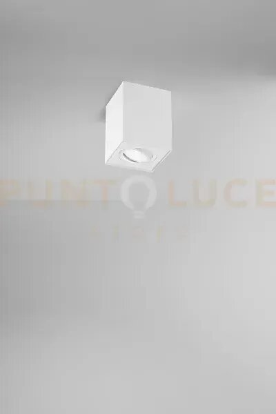 Faretto-plafoniera in alluminio bianco centric 1 luce attacco gu10 