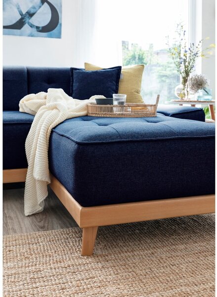 Divano letto a U blu navy, angolo sinistro Dazzling Daisy - Miuform
