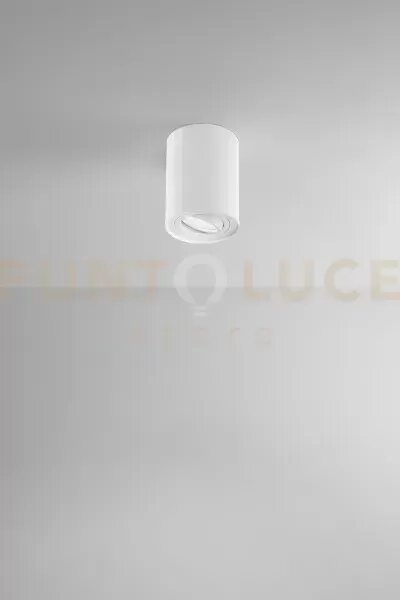 Faretto-plafoniera in alluminio bianco centric 1 luce attacco gu10 