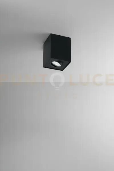 Faretto-plafoniera in alluminio nero centric 1 luce attacco gu10 qu