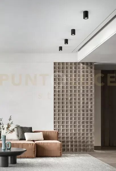 Faretto-plafoniera in alluminio nero centric 1 luce attacco gu10 d