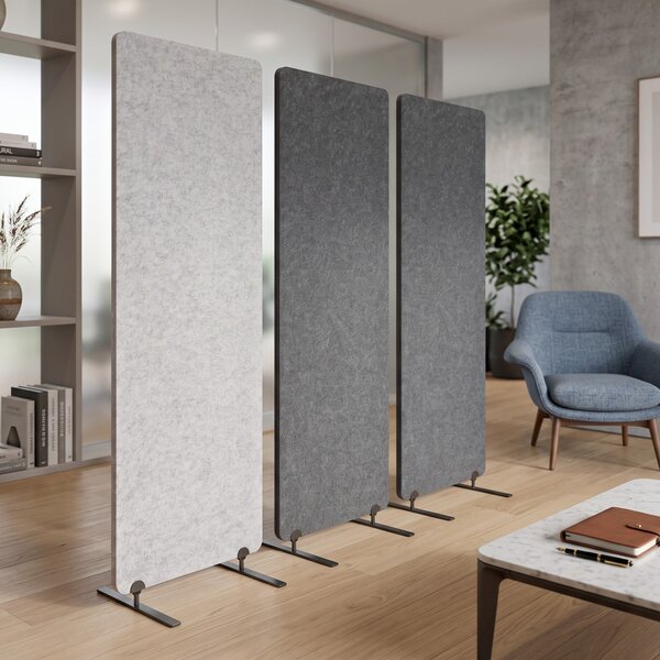 Divisorio Bilnora 160x60x2,5 cm, in feltro acustico, colore Dark Grey