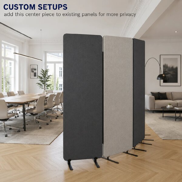 Divisorio Bilnora 160x60x2,5 cm, in feltro acustico, colore Dark Grey