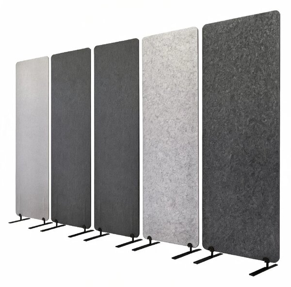 Divisorio Bilnora 160x60x2,5 cm, in feltro acustico, colore Dark Grey