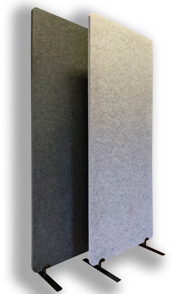 Divisorio Bilnora 160x60x2,5 cm, in feltro acustico, colore Silver