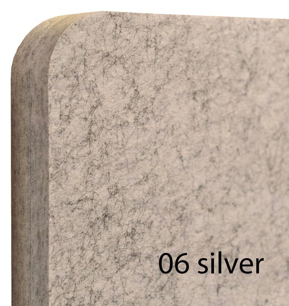 Divisorio Bilnora 160x60x2,5 cm, in feltro acustico, colore Silver