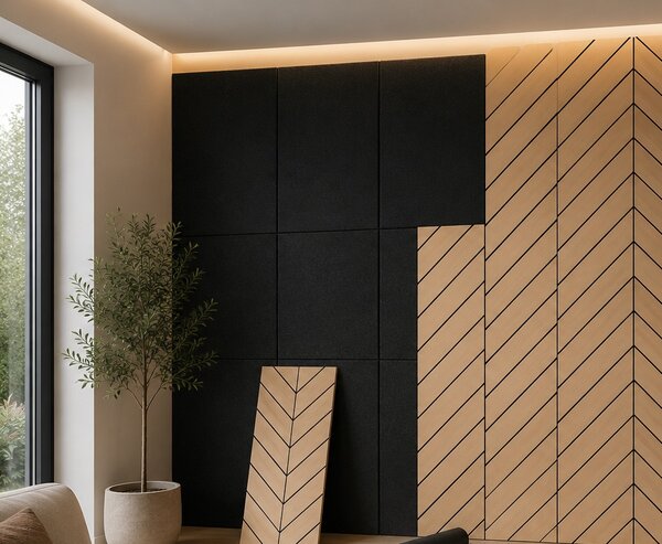 Pannelli Acustici Freja con Motivo Parquet 120x60x0.9cm - Rovere Scuro
