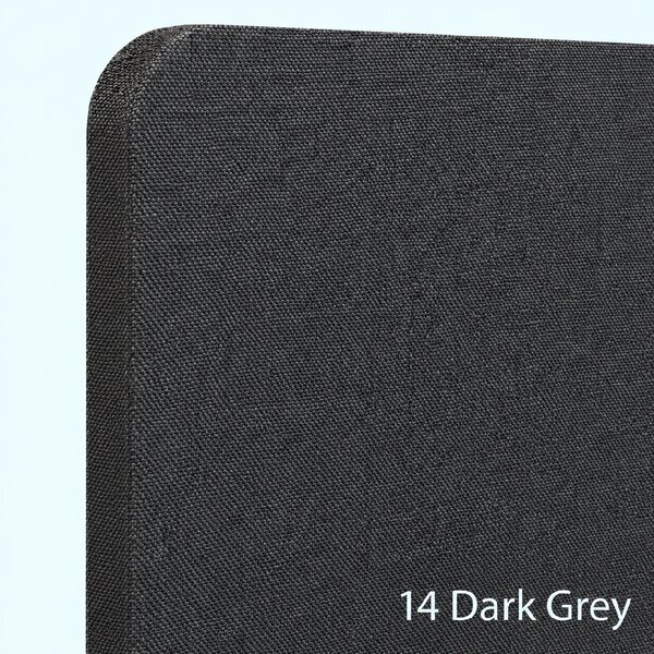 Divisorio Bilnora 160x60x2,5 cm, rivestito in tessuto, colore Dark Grey
