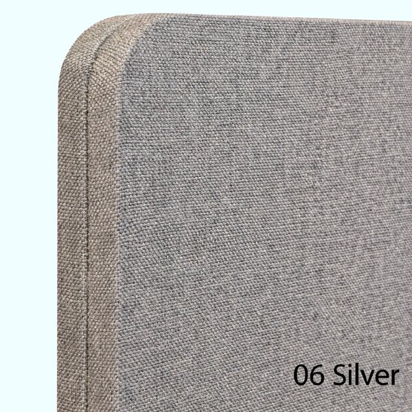 Divisorio Bilnora 160x60x2,5 cm, rivestito in tessuto, colore Silver