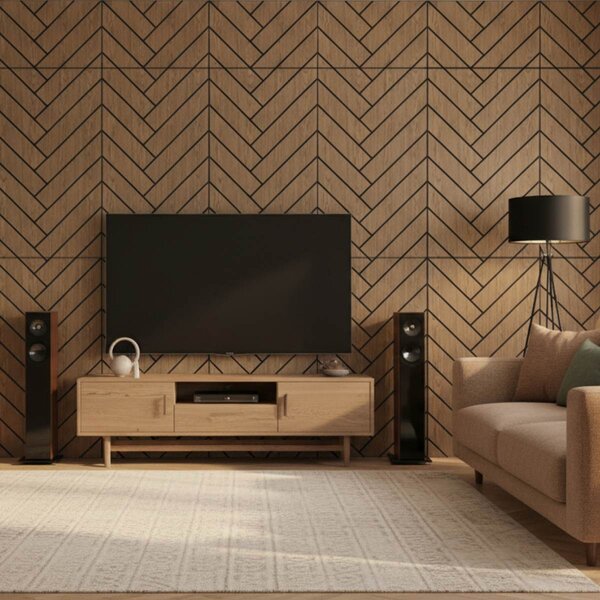 Pannello Acustico Decorativo Freja Motivo Parquet 120x60x0,9cm