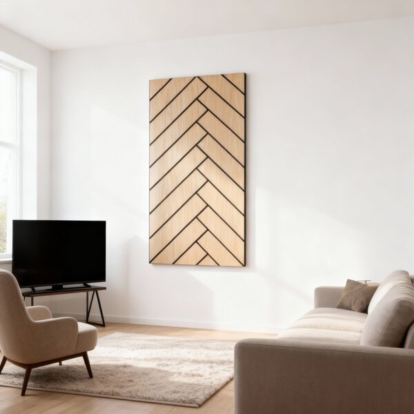 Pannello Acustico Decorativo Freja Motivo Parquet 120x60x0,9cm
