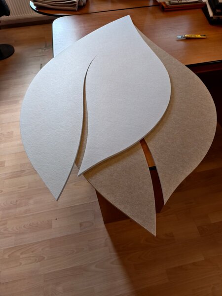 Bilnora pannello murale a forma di foglia, extra denso 140×70×1,2cm