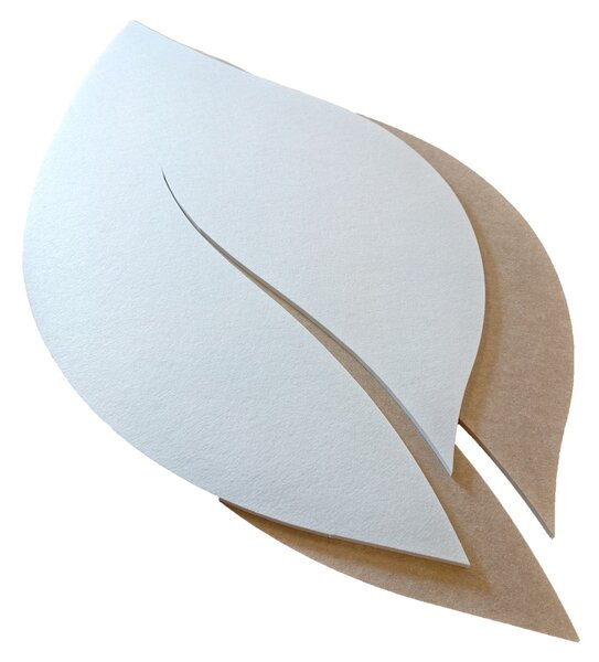 Bilnora pannello murale a forma di foglia, extra denso 140×70×1,2cm