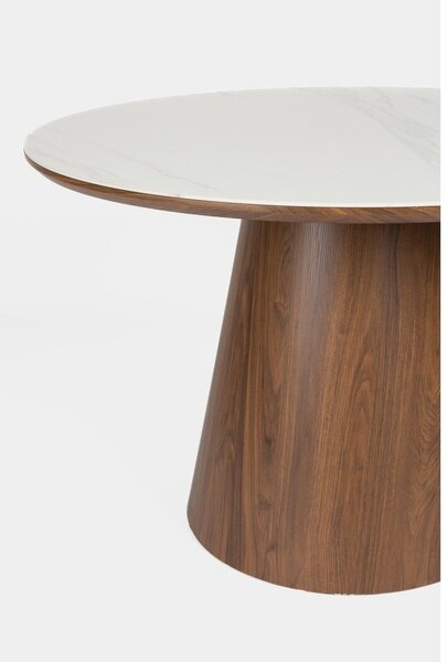 Tavolo da pranzo rotondo con piano in pietra ø 115 cm Almira – White Label